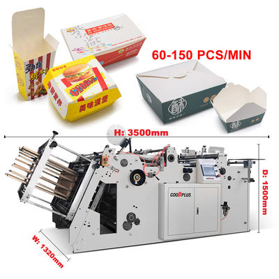 food &amp;amp; Beverage Factory Paper Product Making Machinery Production Line Prices Disposable Hamburger Food Box Paper Lunch Box Making Machine